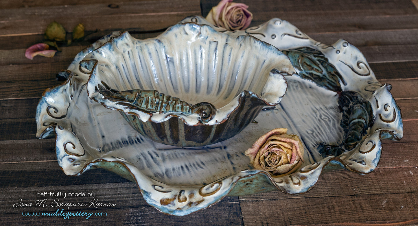 Blue Crawfish Large Serving Bowl