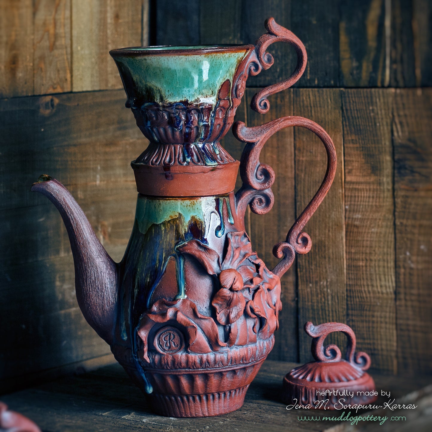 Louisiana Iris French Drip Coffee Pot ( The Creole Courtyard Collection )