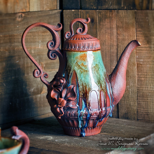 Louisiana Iris French Drip Teapot ( The Creole Courtyard Collection )
