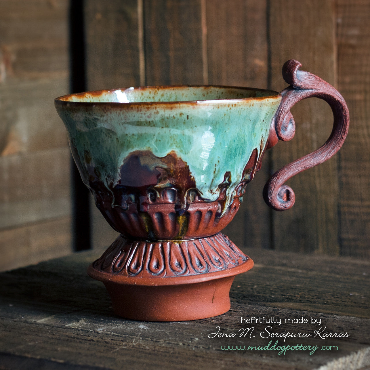 Louisiana Iris Coffee Cup and Funnel Set ( The Creole Courtyard Collection )