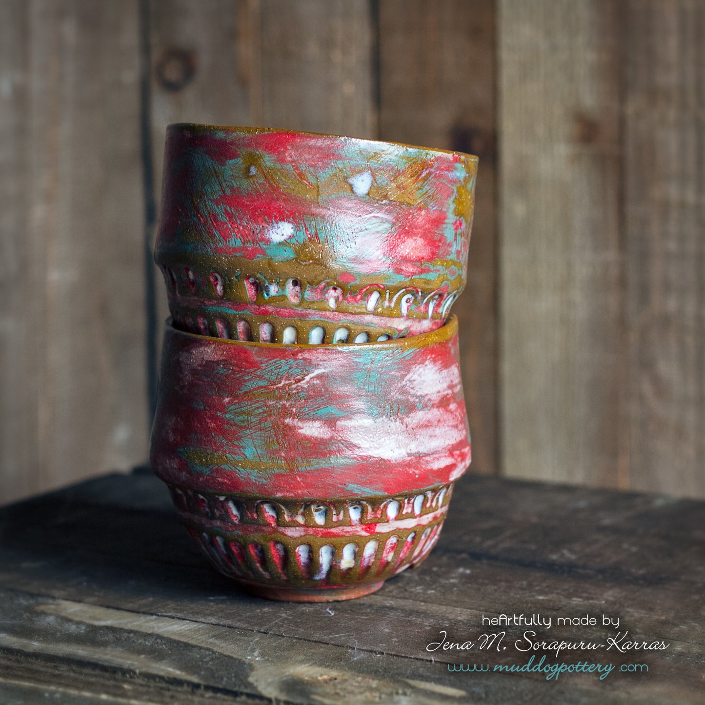 Peeling Paint (Rouj) Wine Cup Set ( The Creole Courtyard Collection )