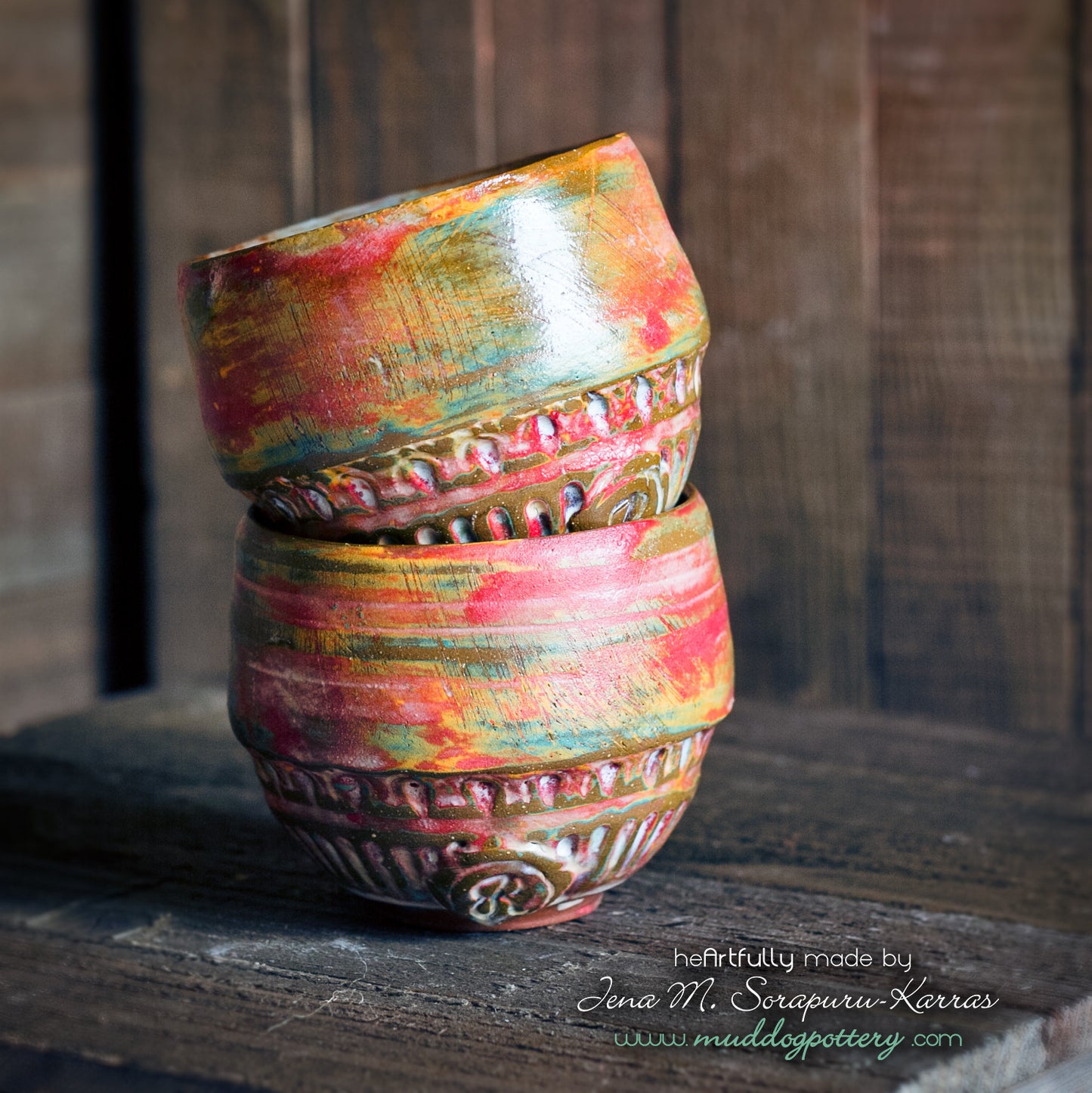 Peeling Paint (Zoranj) Wine Cup Set ( The Creole Courtyard Collection )