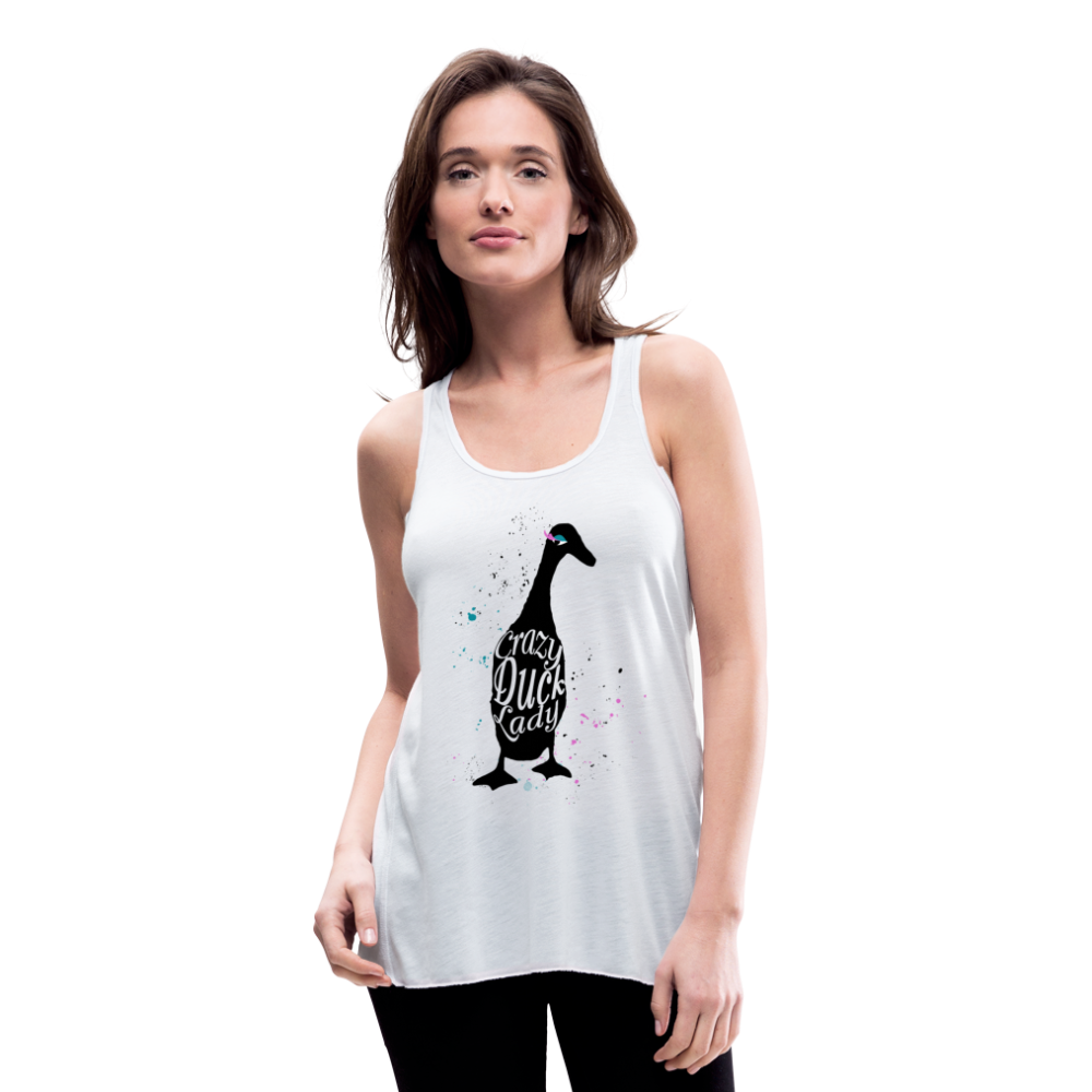 Crazy Duck Lady | Women’s Flowy Tank - white