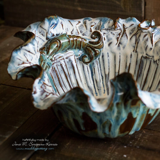 Blue Crawfish Large Serving Bowl