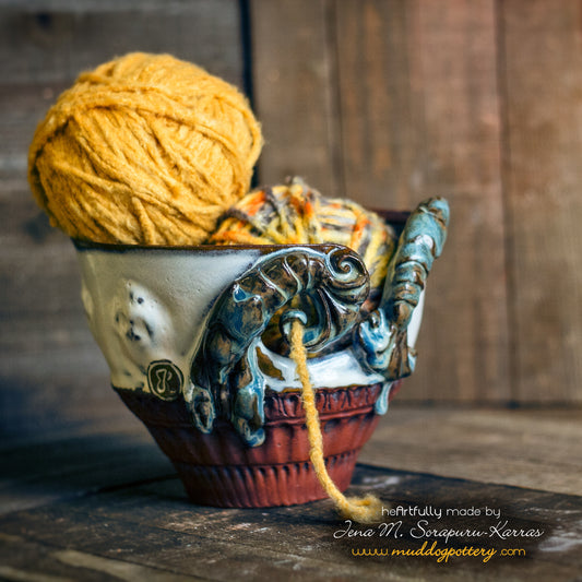 Blue Crawfish Yarn Bowl