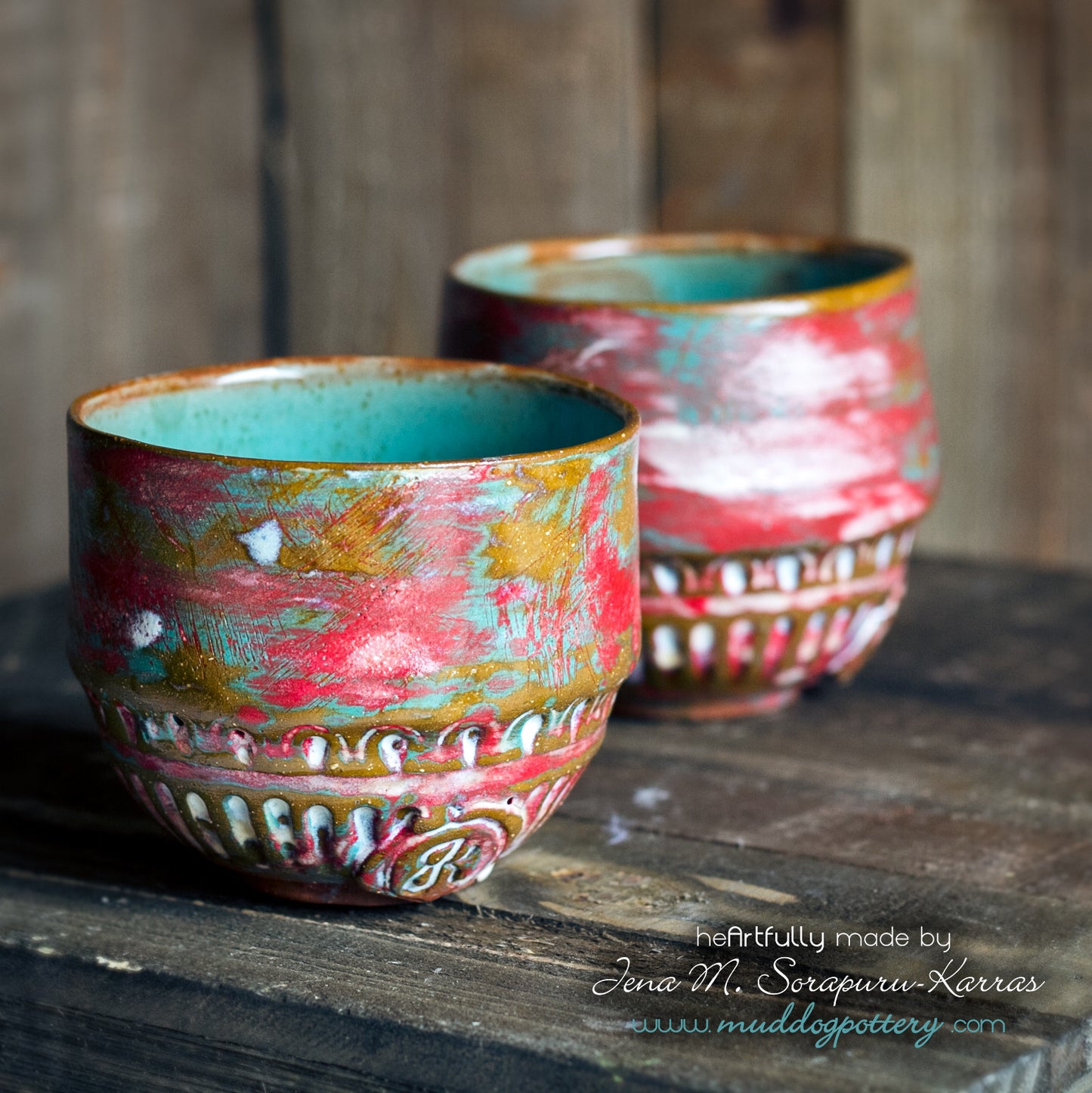 Peeling Paint (Rouj) Wine Cup Set ( The Creole Courtyard Collection )
